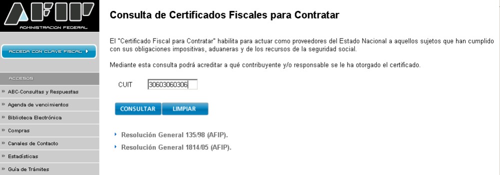 Cómo obtener un certificado fiscal para contratar desde la pagina web de AFIP